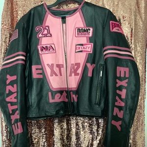 Leather biker jacket